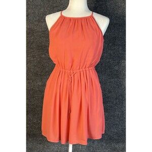 Banana Republic Gorgeous Chiffon Halter Peach Dress Size 0 Petite BP3710